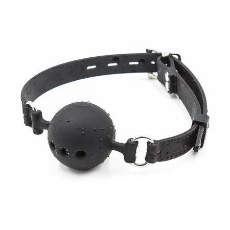 Naughty Toys Black Silicone Ballgag with Breathing Holes