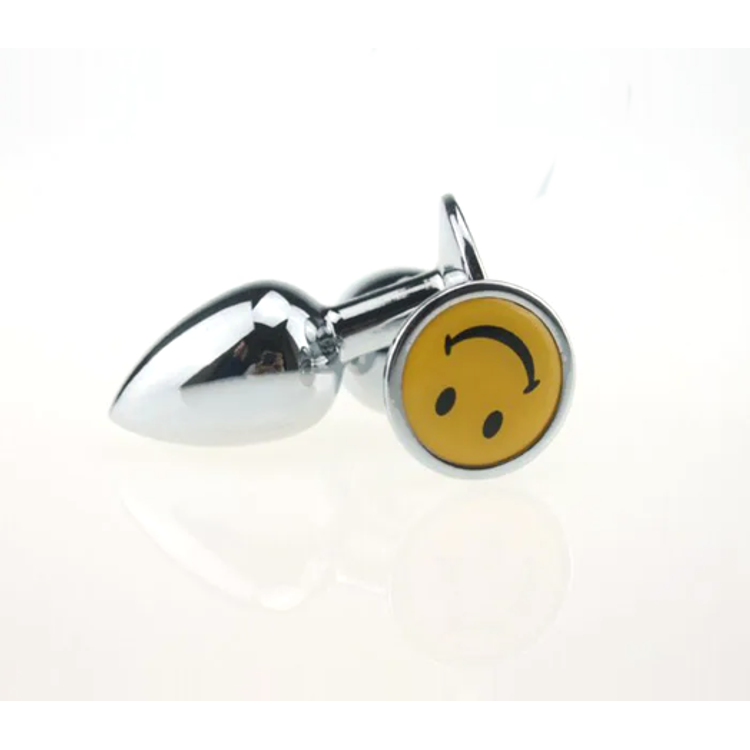 פלאג אנאלי מתכת קטן עם סמיילי