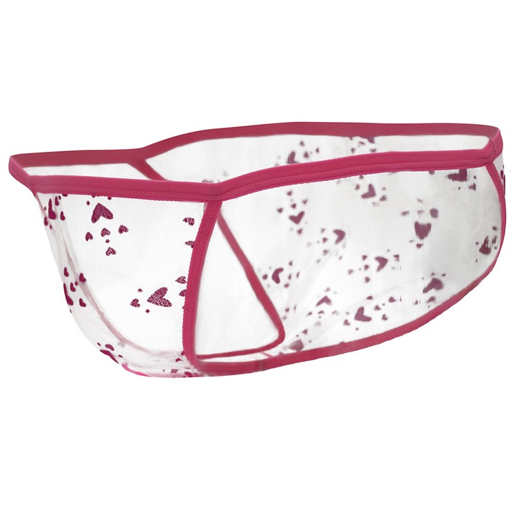 תחתון סקסי ורוד עם לבבות לגברים