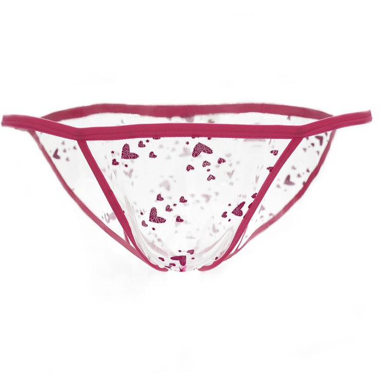 תחתון סקסי ורוד עם לבבות לגברים