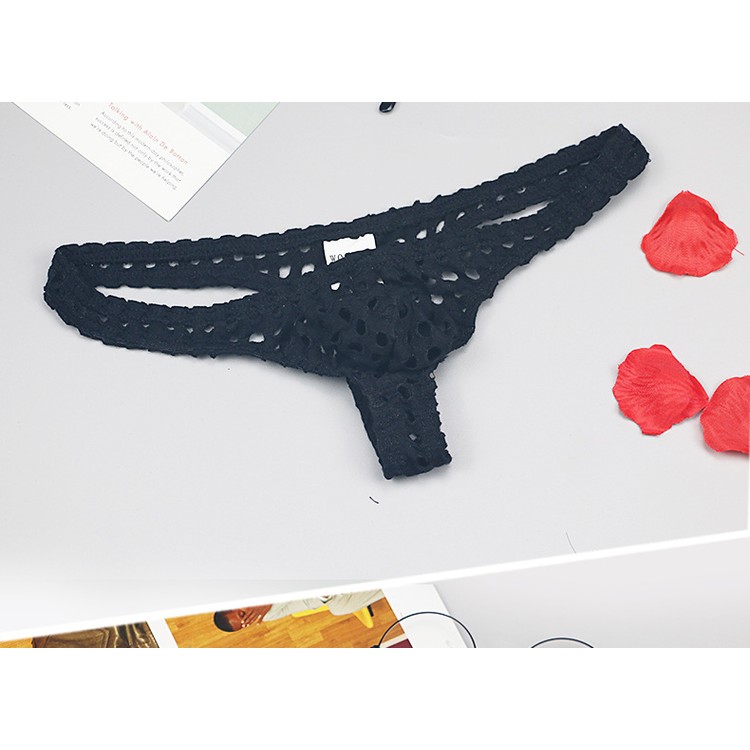 JC חוטיני רשת שחור דק לגברים