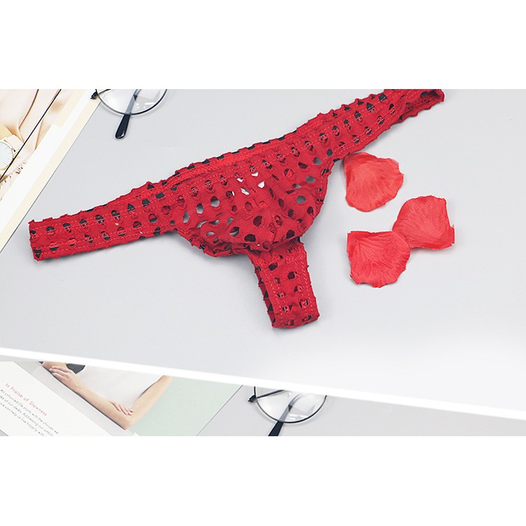 חוטיני רשת לגבר אדום