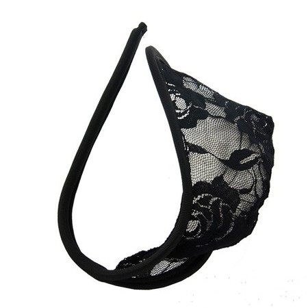 Strapless Black Lace Thong for Men