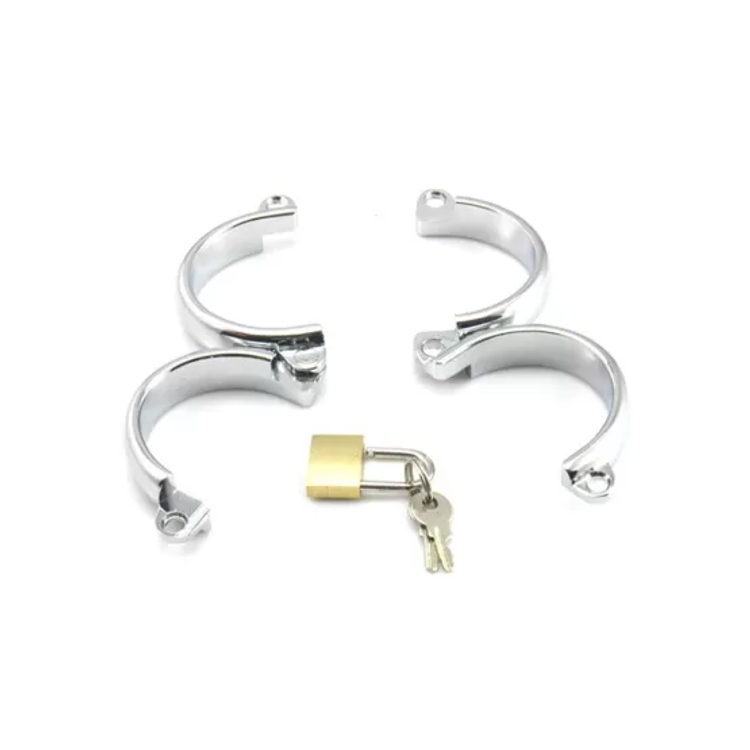 אזיקים ממתכת ננעלים עם מנעול - גדלים שונים