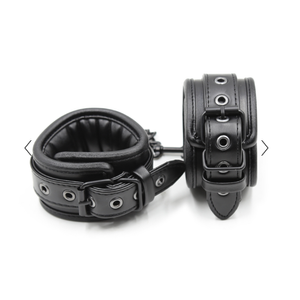 Black Padded Handcuffs with Chain