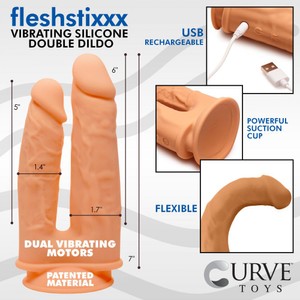 Fleshstixxx 10X Silexpan Vibrating Double Dildoo