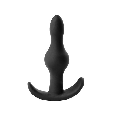 Curved black silicone plug with curves