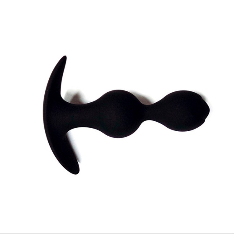 Double Ball פלאג אנאלי סיליקון דו-כדורי שחור