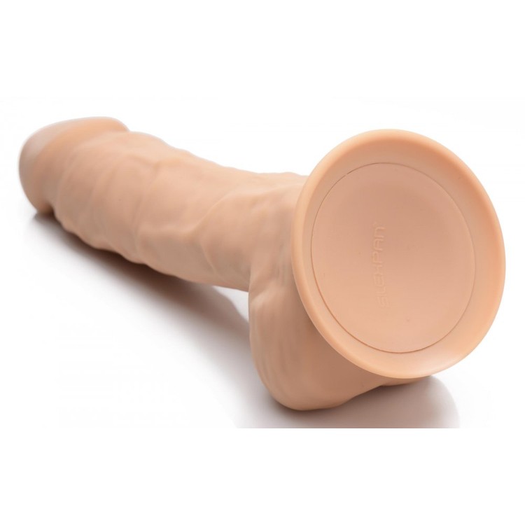 Fleshstixxx 10X Silexpan - tan דילדו עם רטט מסיליקון גמיש 21 ס"מ