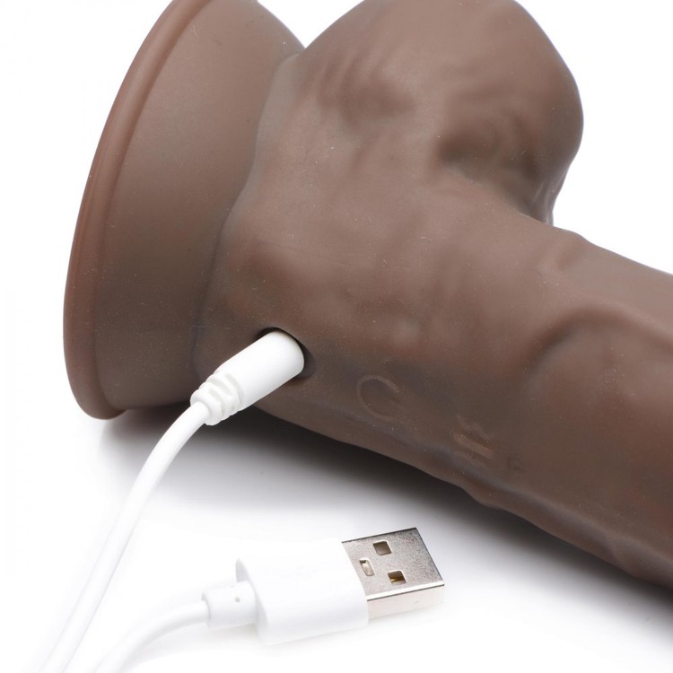 Fleshstixxx 10X Silexpan - Dark דילדו רוטט מסיליקון גמיש 21 ס"מ