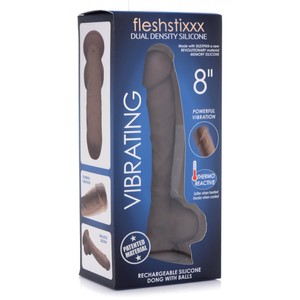 Fleshstixxx 10X Silexpan - Dark דילדו רוטט מסיליקון גמיש 21 ס"מ