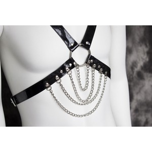 Athena Chest Harness with Shoulder Pads and Chains