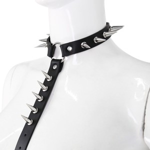 Spiked Body Harness for Women with Collar