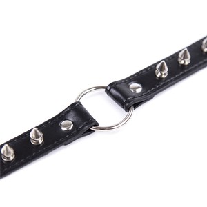Faux Leather Spiked Collar
