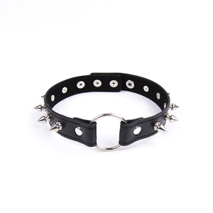 Faux Leather Spiked Collar