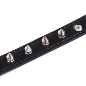 Faux Leather Spiked Collar