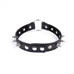 Faux Leather Spiked Collar