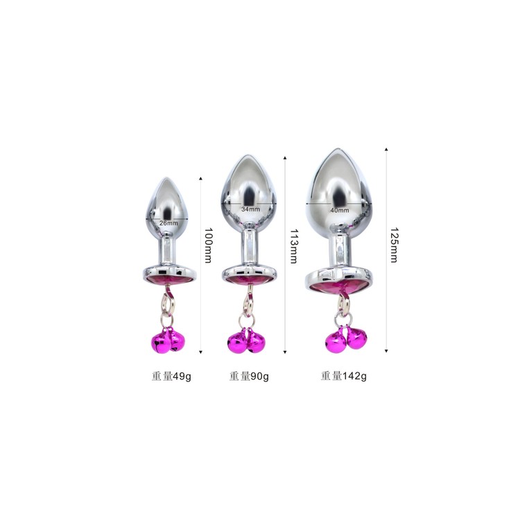 פלאג מתכת עם קישוט פעמונים ורודים