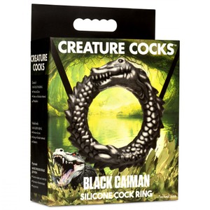Black Caiman טבעת קוקרינג סיליקון מפלצתית Creature Cocks