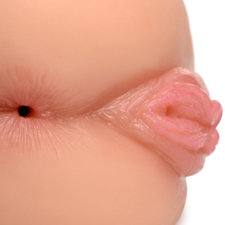 Juicy Wet Look Sidesaddle Taylor -מאונן ריאלסטי בתנוחת צד ומראה רטוב עם שני חורים וגינאלית ואנאלית