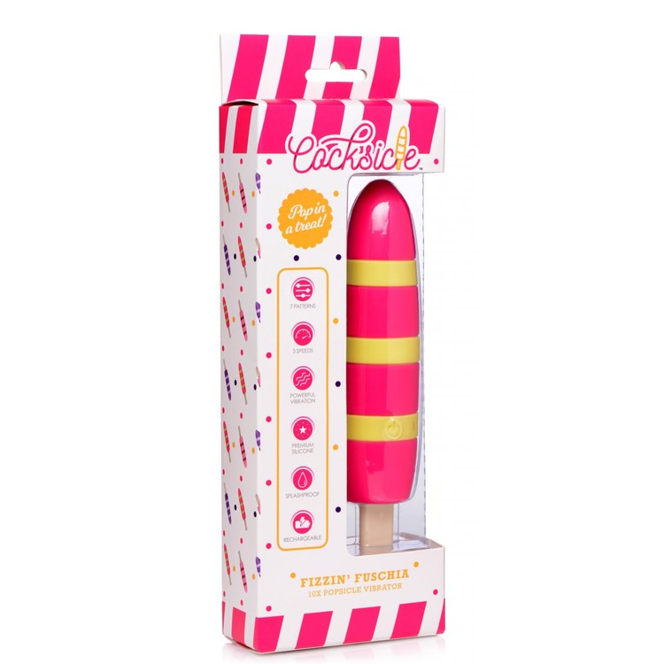 Fizzin Fuschia ויברטור ארטיק ורוד מסיליקון Cocksicle