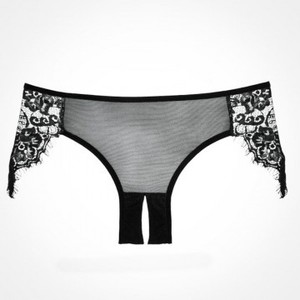 Allure Lingerie Adore Lavish Sensual Black Crotchless Panties