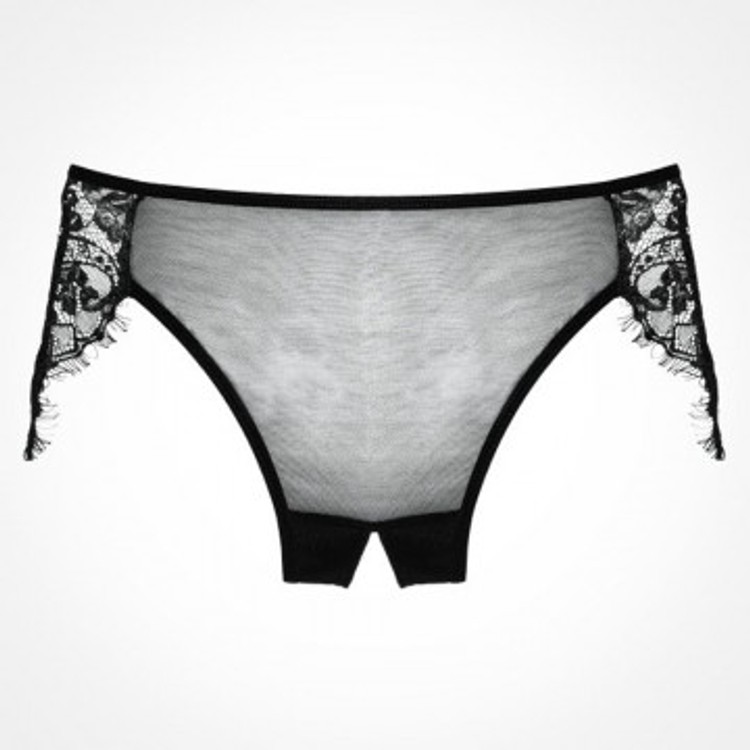 Adore Lavish תחתונים שחורים לאישה ללא מפשעה Allure Lingerie