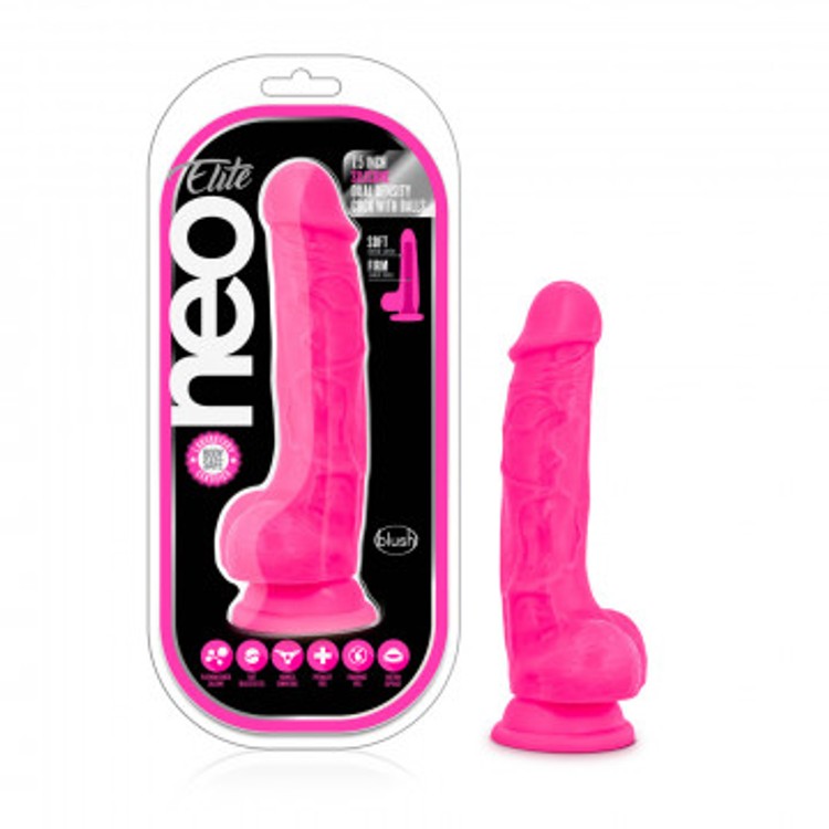 Neo Elite דילדו ורוד זוהר 19 ס"מ