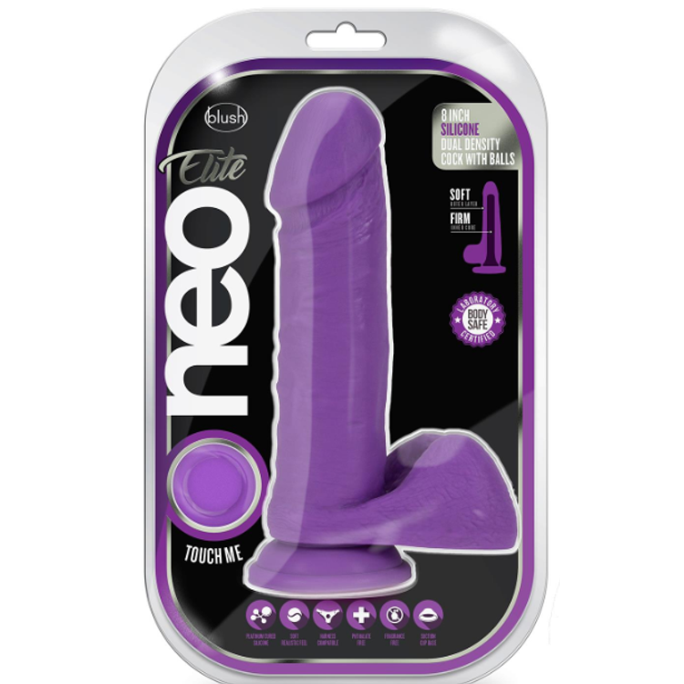 Neo Elite Dual Density דילדו סגול 20 ס"מ