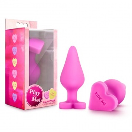 Naughtier Candy Hearts - Ride Me Pink Booty Plug