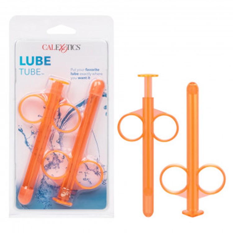 Lube Tube זוג צינורות למילוי אינטימי של חומרי סיכה CalExotics - כתום