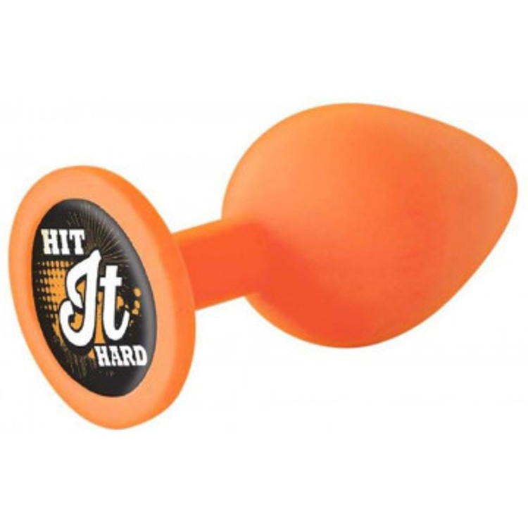 Hit It Hard באט פלאג כתום עם כיתוב שובב