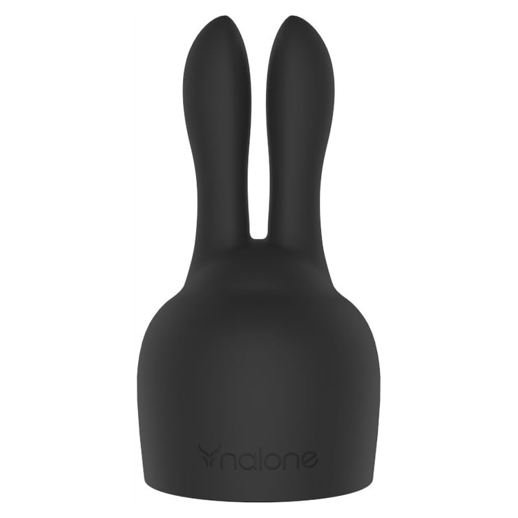 Bunny  ראש ארנב שחור תוספת לויברטורים של Nalone מסיליקון בצורת אוזני ארנב- שחור