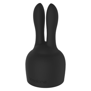 Bunny תוספת לויברטורים של Nalone מסיליקון בצורת אוזני ארנב- שחור