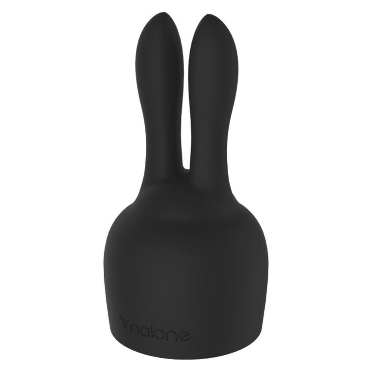 Bunny  ראש ארנב שחור תוספת לויברטורים של Nalone מסיליקון בצורת אוזני ארנב- שחור