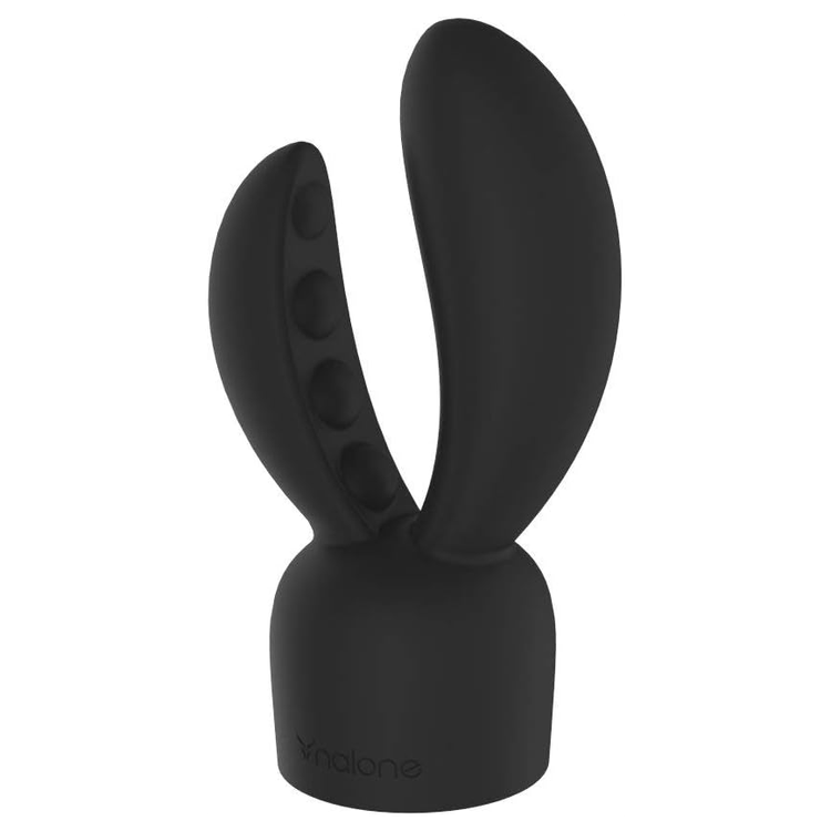 Ripple תוספת בצורת אוזניים לויברטור של Nalone מסיליקון בצורת צבט סרטן חמודה - שחור