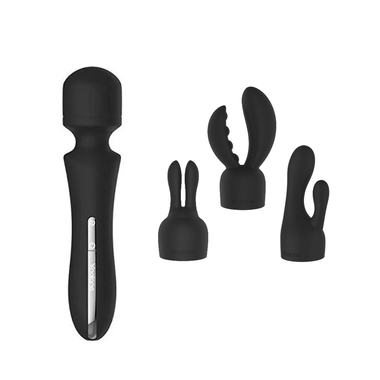 Rockit Nalone  ערכת ויברטור וונד עם 3 ראשים לחיבור - שחור