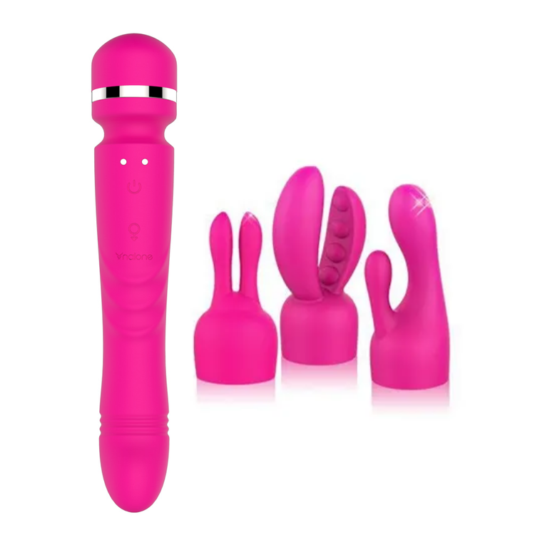 סט Yoni ויברטור וונד וגירוי פנימי עם 3 ראשים Nalone - ורוד