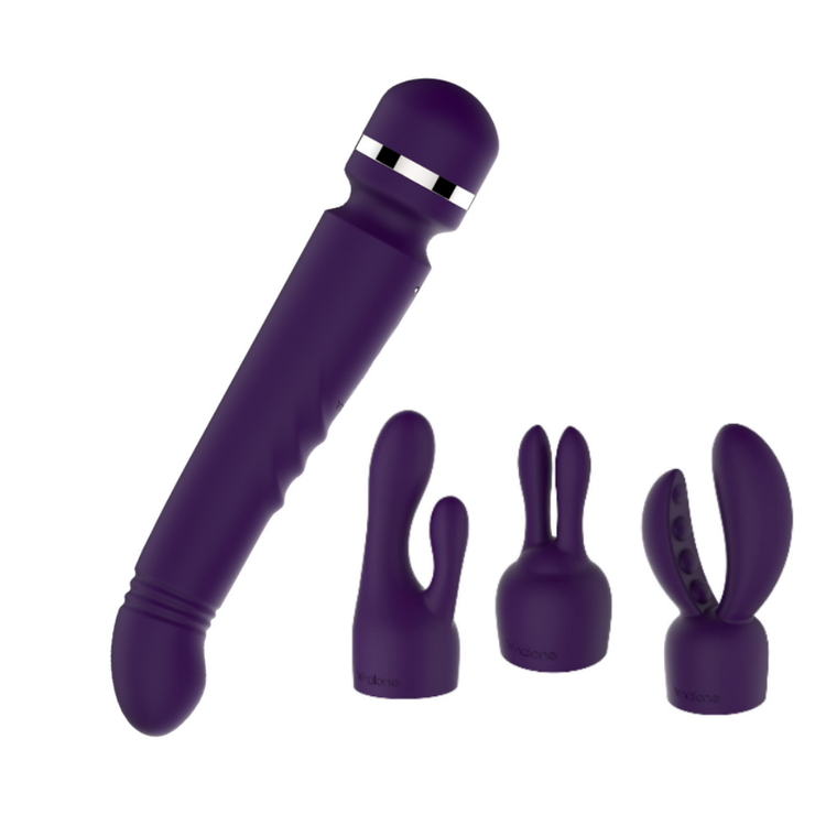 סט Yoni ויברטור וונד וגירוי פנימי עם 3 ראשים Nalone - סגול