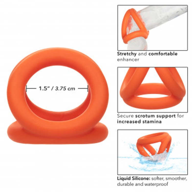 Alpha Liquid Silicone Tri-Ring קוקרינג כתום משולש