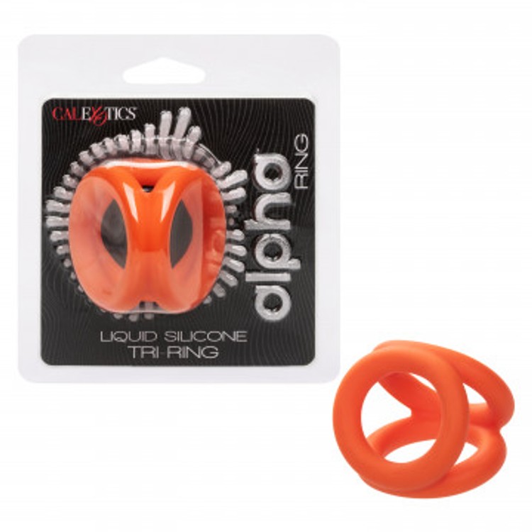 Alpha Liquid Silicone Tri-Ring קוקרינג כתום משולש