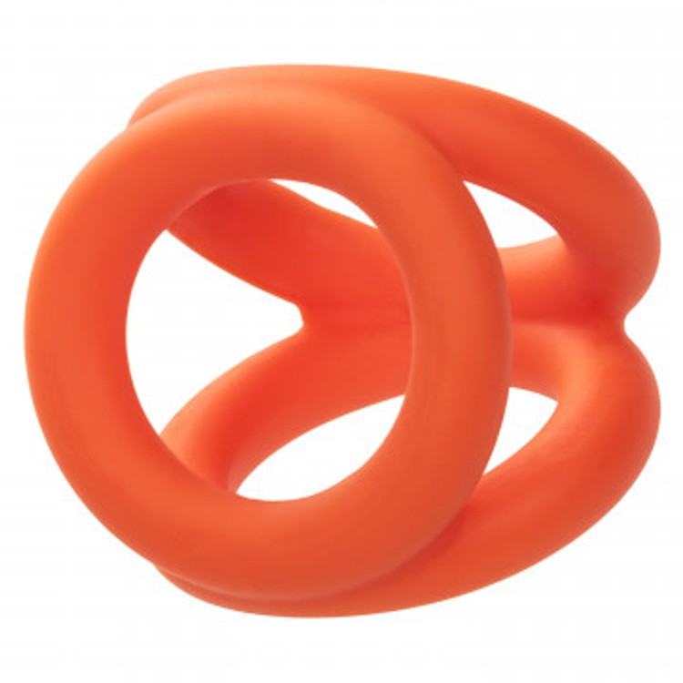 Alpha Liquid Silicone Tri-Ring קוקרינג כתום משולש