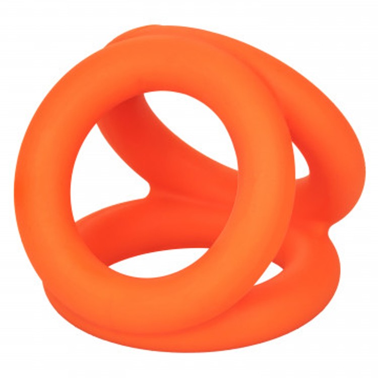 Alpha Liquid Silicone Tri-Ring קוקרינג כתום משולש