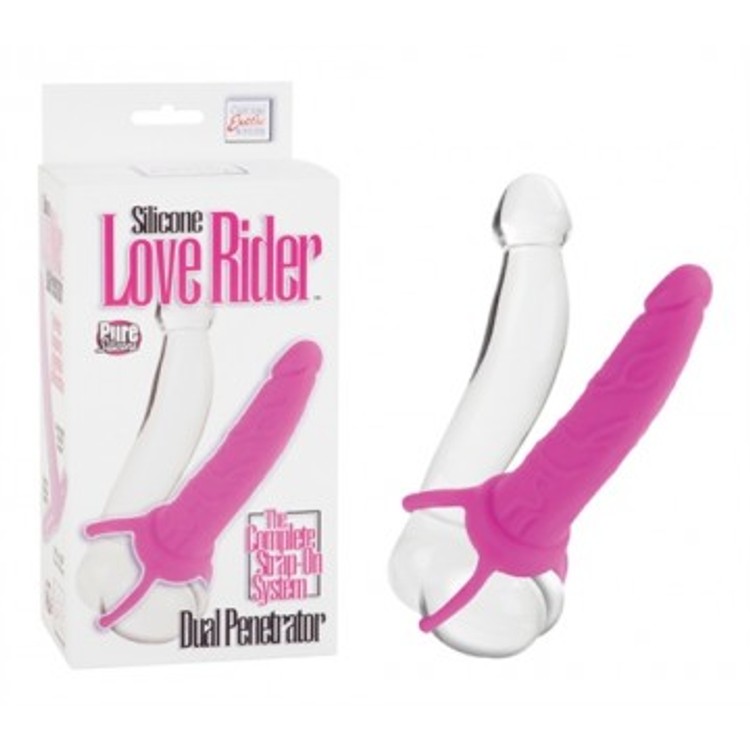 CalExotics Love Rider פין מתלבש לחדירה כפולה - ורוד