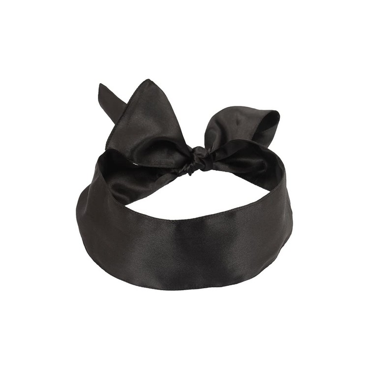 כיסוי עיניים סרט סאטן שחור לחסימת חושים