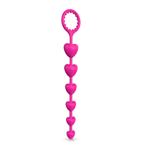 Heart of the Butt Pink Silicone Heart Anal Beads