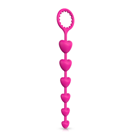 Heart of the Butt Pink Silicone Heart Anal Beads