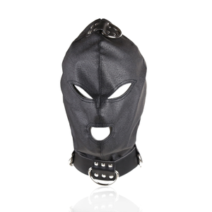 BDSM mask with a ring on the top and at the neck