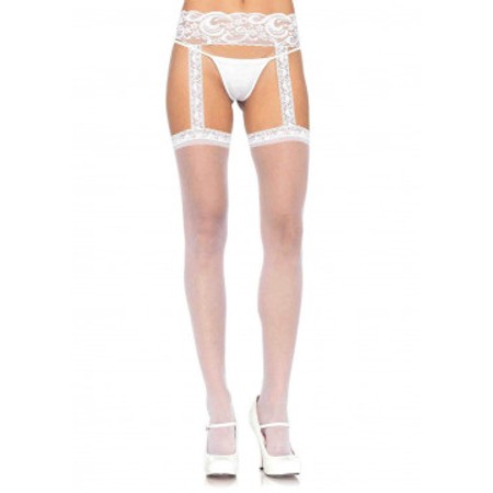 Leg Avenue White Lace Sheer Thigh Highs