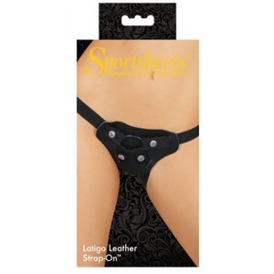 Sportsheets Latigo Black Leather Strapon Harness